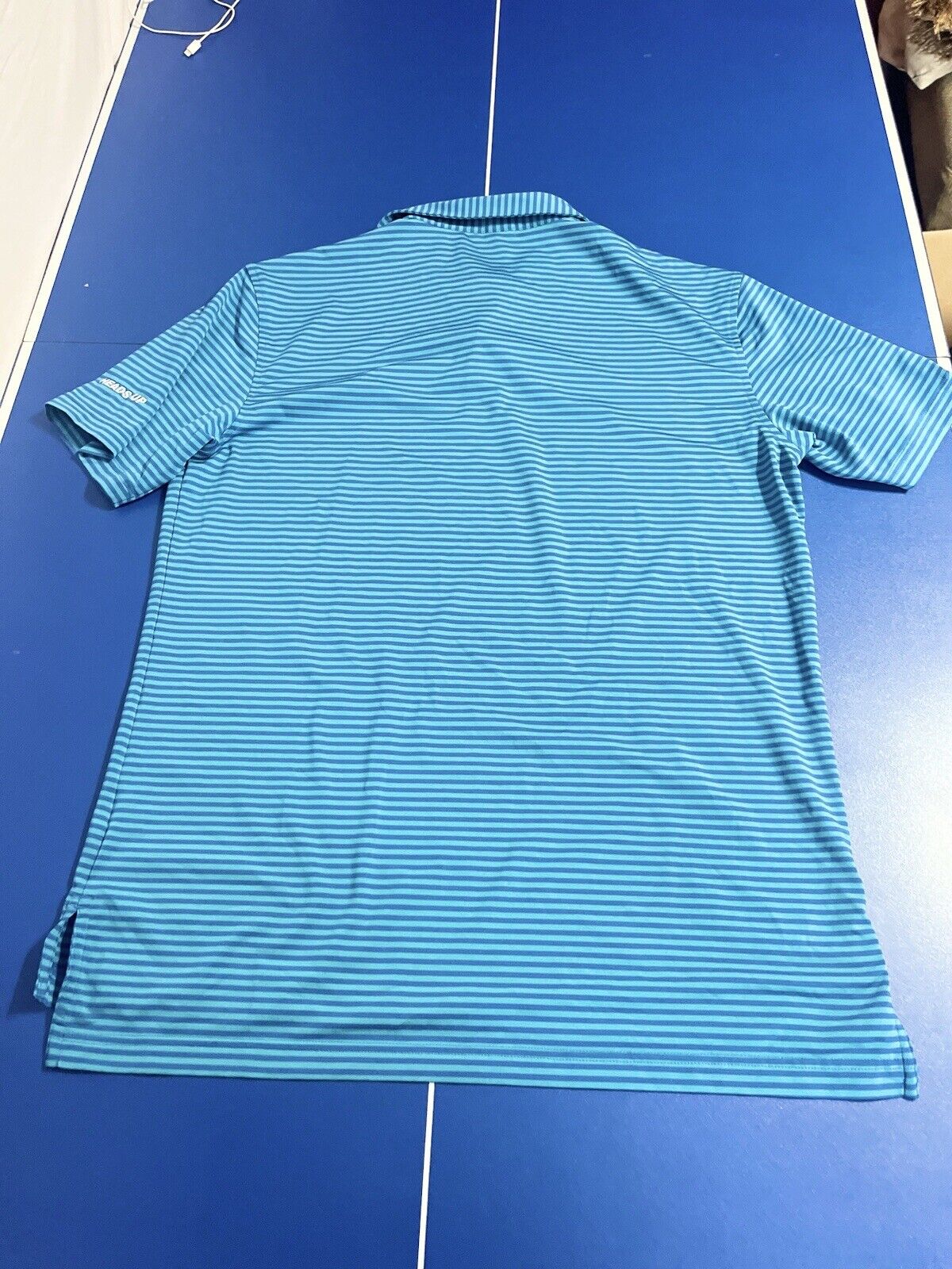 PETER MILLAR SUMMER COMFORT ATHLETIC GOLF POLO SHIRT Mens M Striped Blue