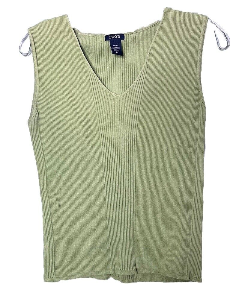 IZOD Shirt Womens Medium Sleeveless Tank Top Cotton Pullover