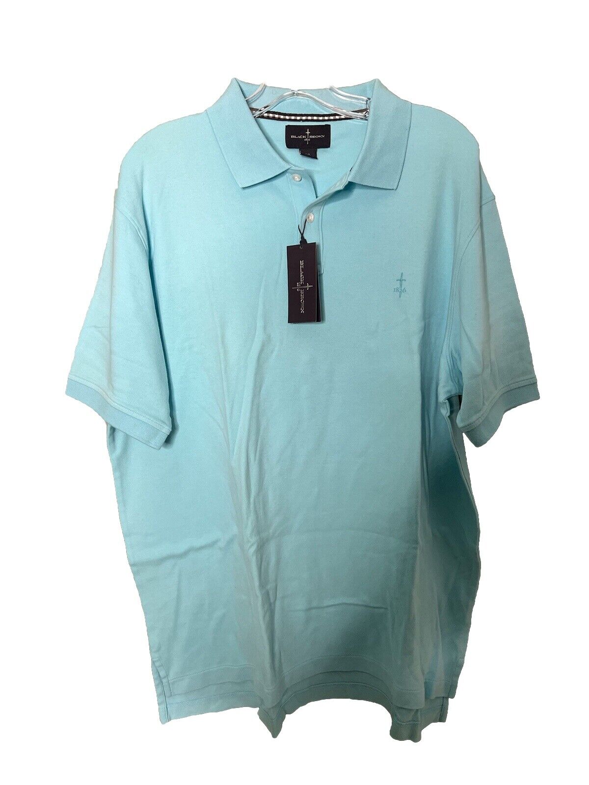 Men's BLACK BROWN 1826 Short Sleeve Polo Shirt Size L