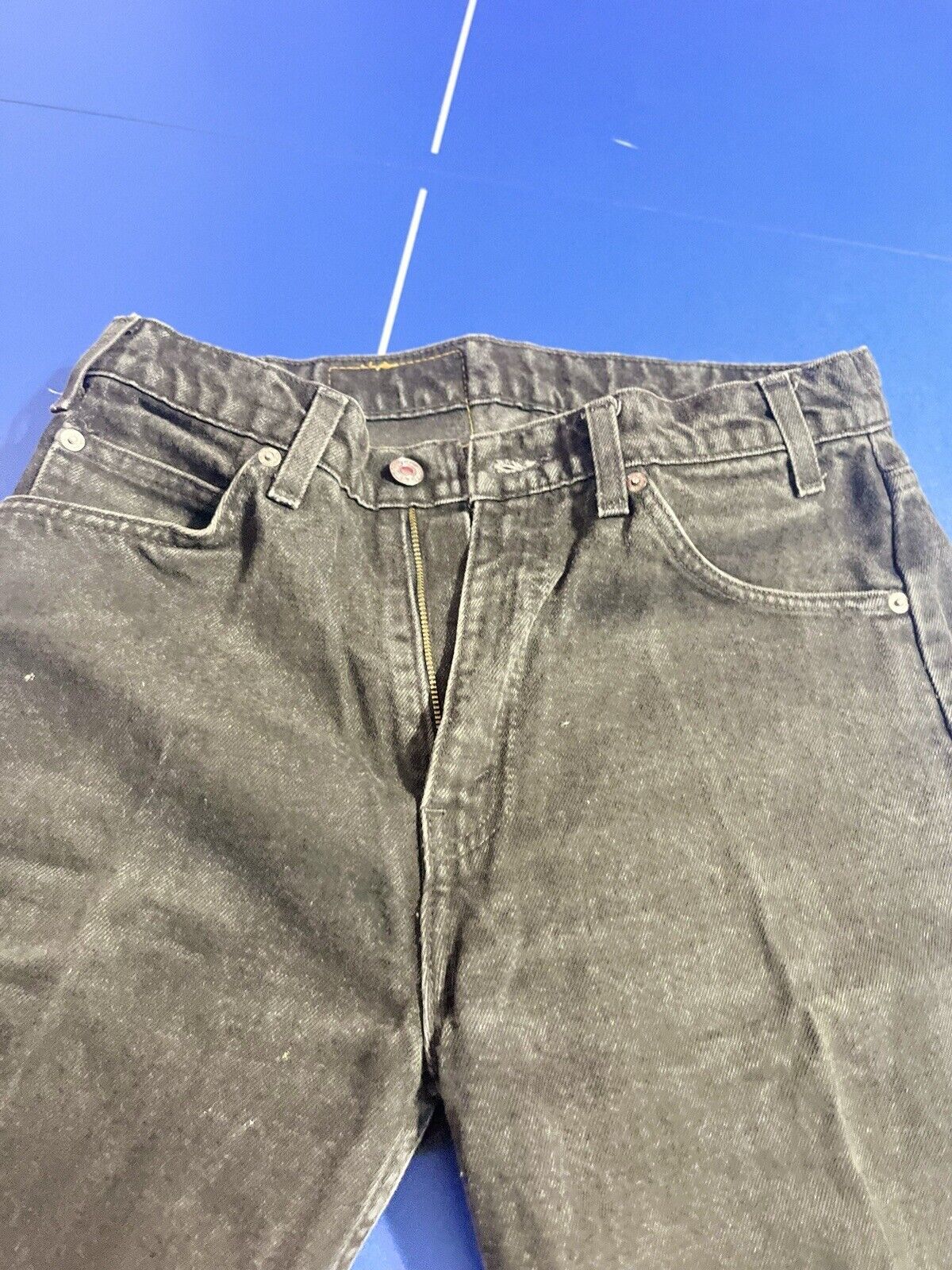 Levis 505 Regular Fit Jeans Mens Size 32x30 Faded Black Denim
