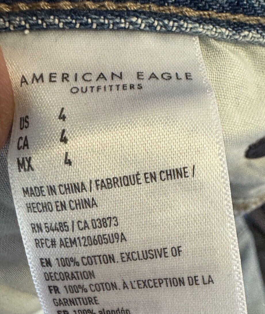 American Eagle Outfitters Women's Next Level Stretch Distressed Denim Shorts 4
