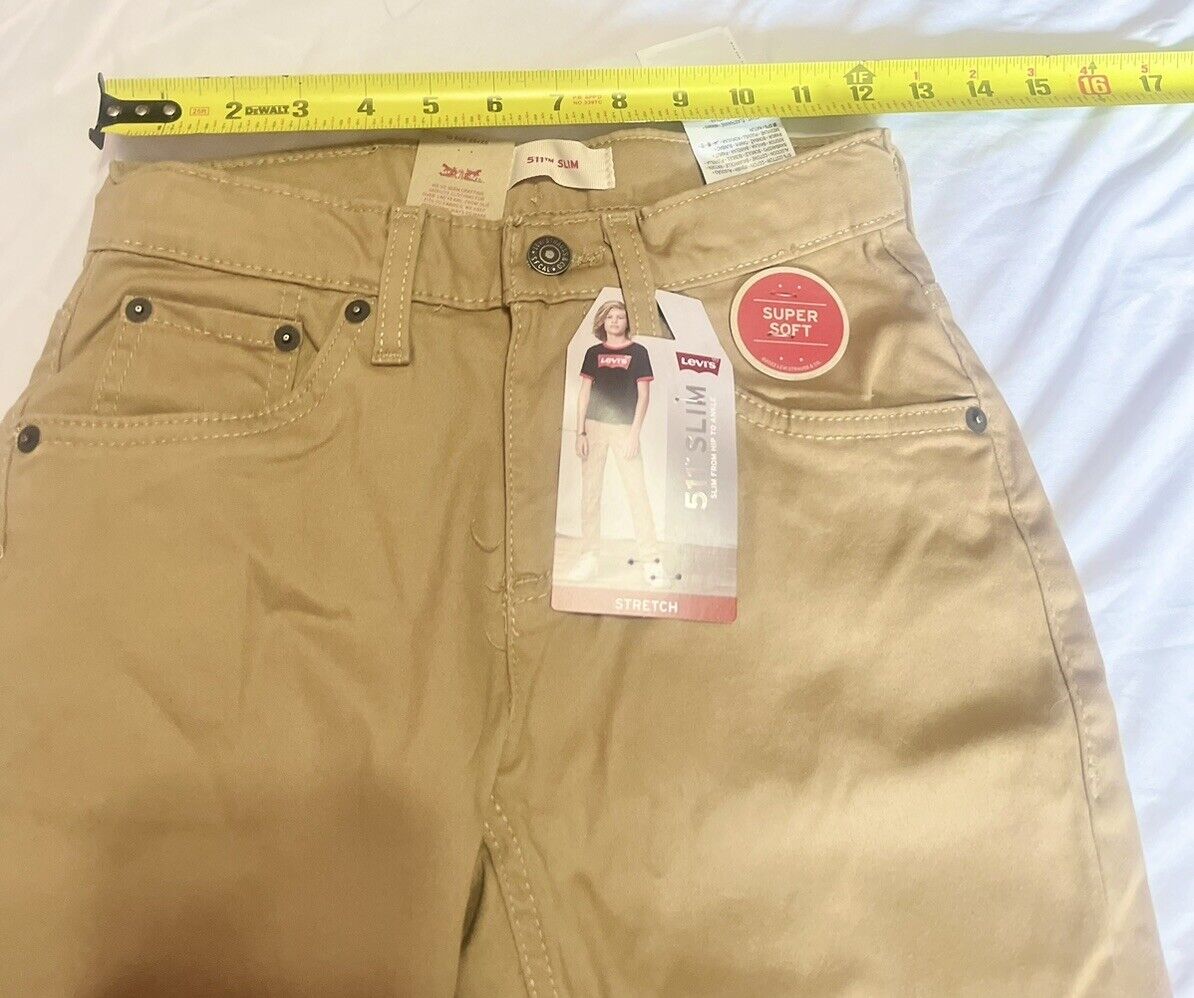 Levi’s 511 Slim, Size 10 Reg, 25x26, Boys Beige Jeans, Brand New, Never Worn,