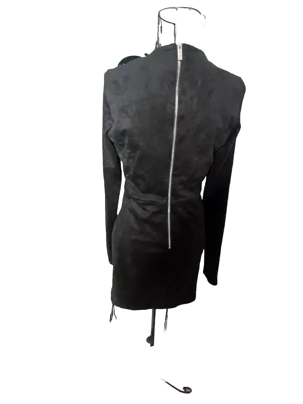 Babyboo Dress Black Candy Faux Suede Lace Up Mini Bodycon Stretch Size Medium
