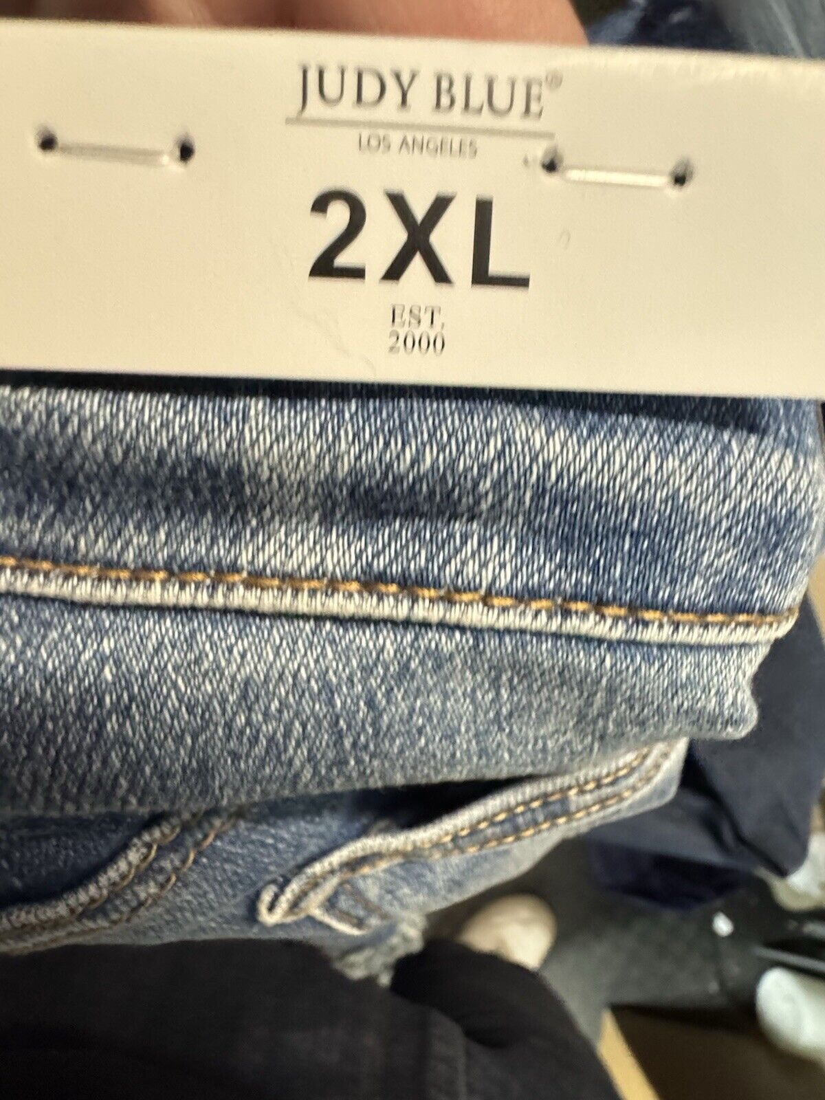Judy Blue Denim Shorts Size 2XL Stretch Midi Distressed