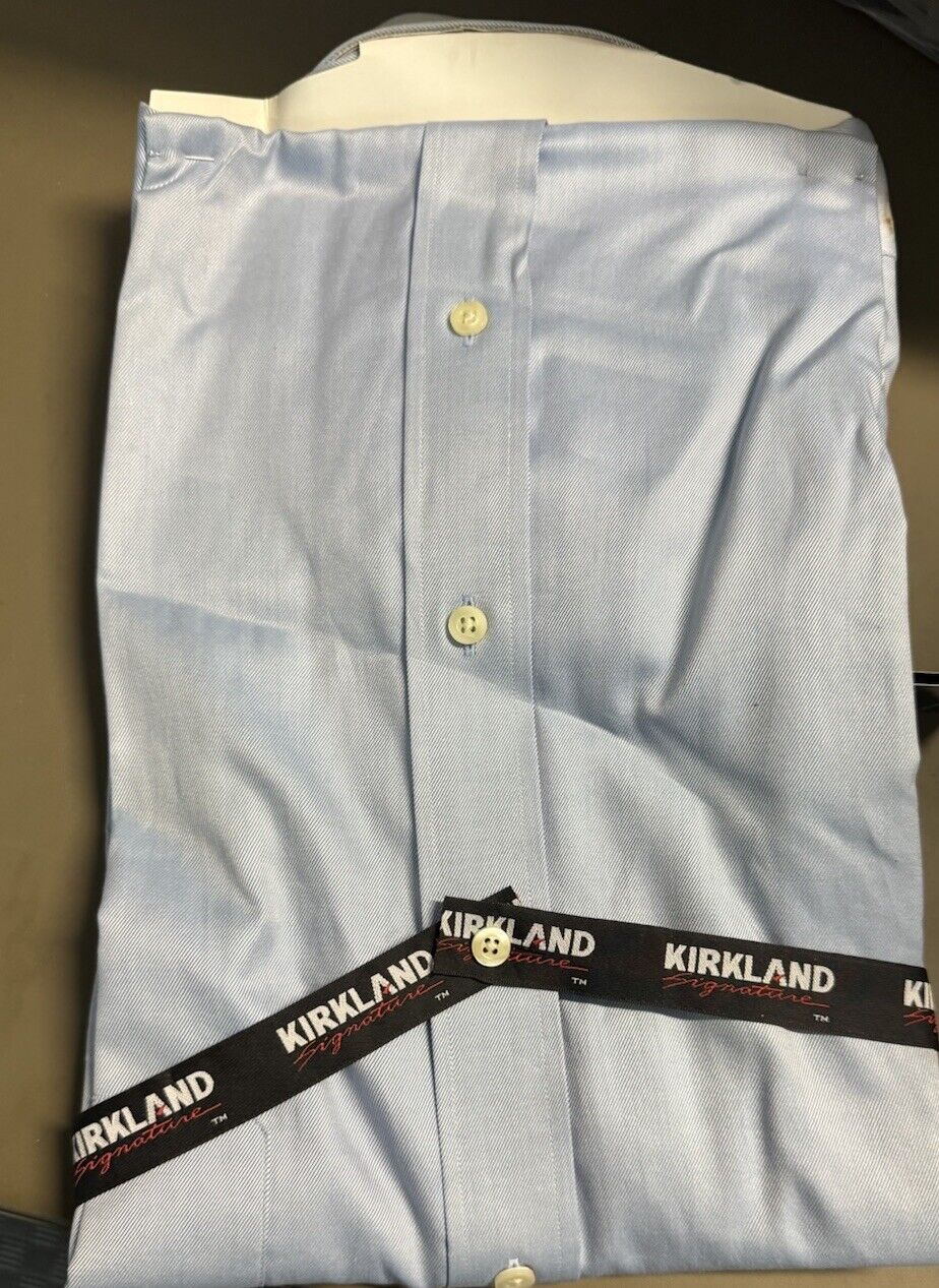 Kirkland Signature . Cotton . Non-Iron . Long Sleeve . Dress Shirt . 18 x 36