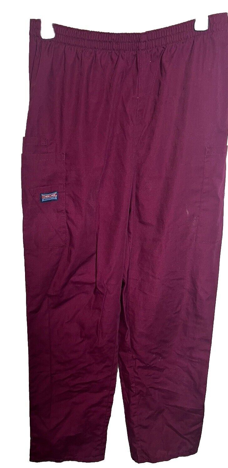 Cherokee Women's Workwear Elastic Waist Cargo Scrubs Pants