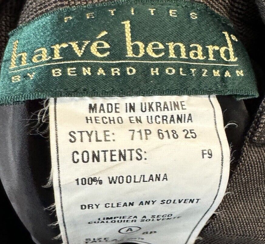 Harve Benard by Benard Holtzman Black Dress Pants 8P PETITE