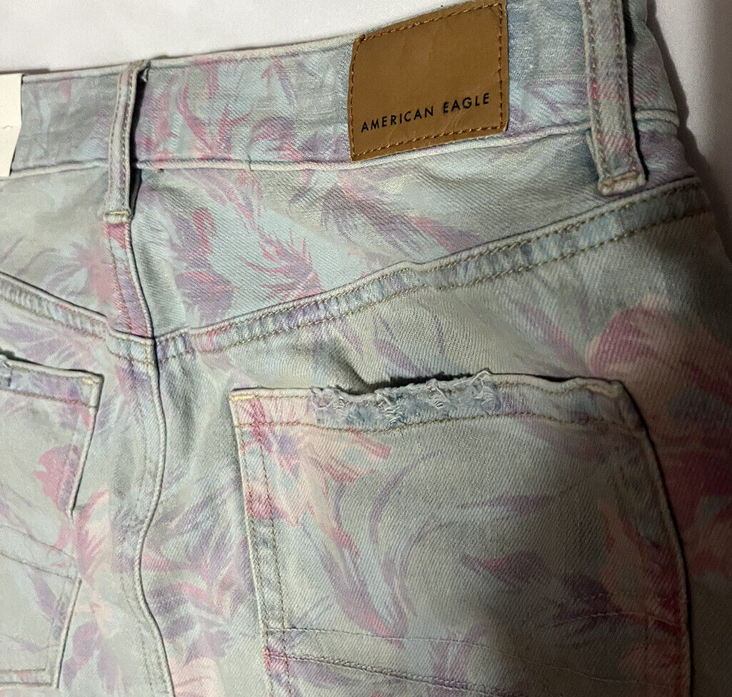 American Eagle Super Hi Rise Festival Mini Skirt Women's Size 2 Denim Floral