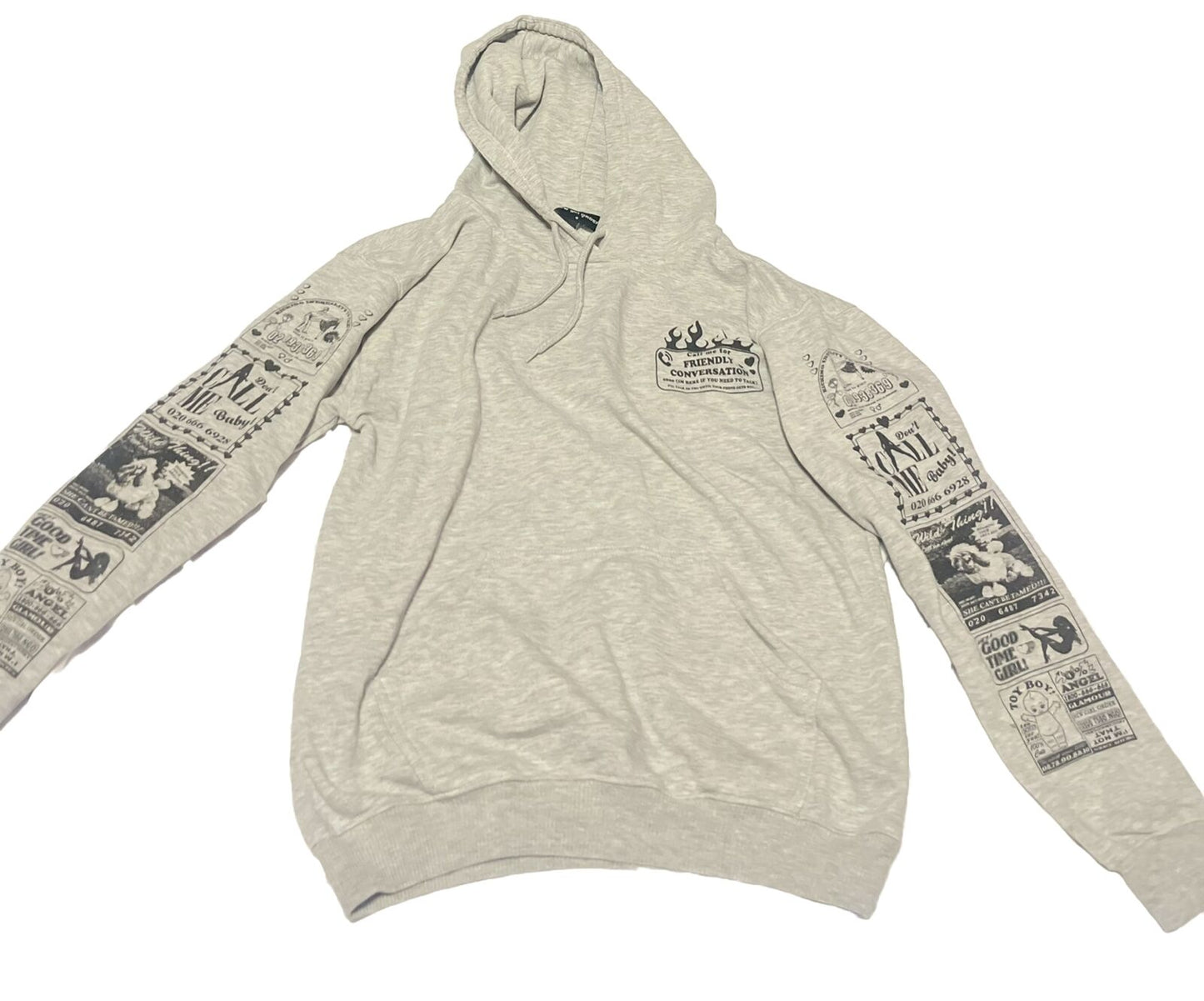 new girl order Funny Grey Pull Over Hoodie! Small! Conversation, Rare Find,