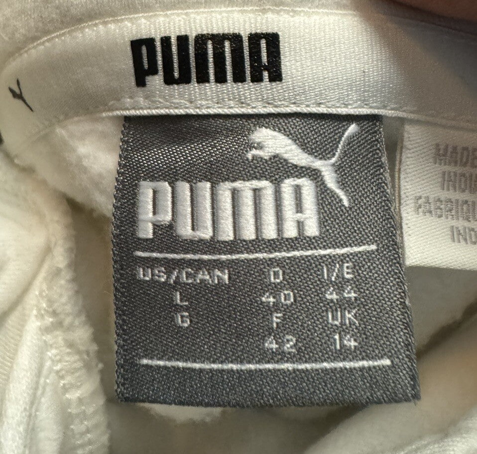 Puma Boy's Sweater Hoodie Light Heather Logo KIDS Size Large