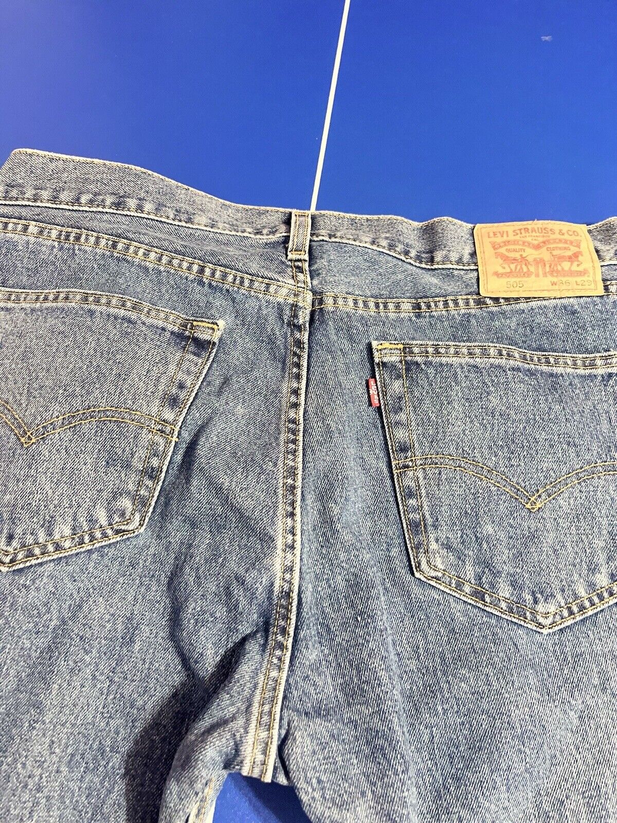 Levis 505 Jeans Mens 36x29 Regular Fit Straight Medium Wash Denim