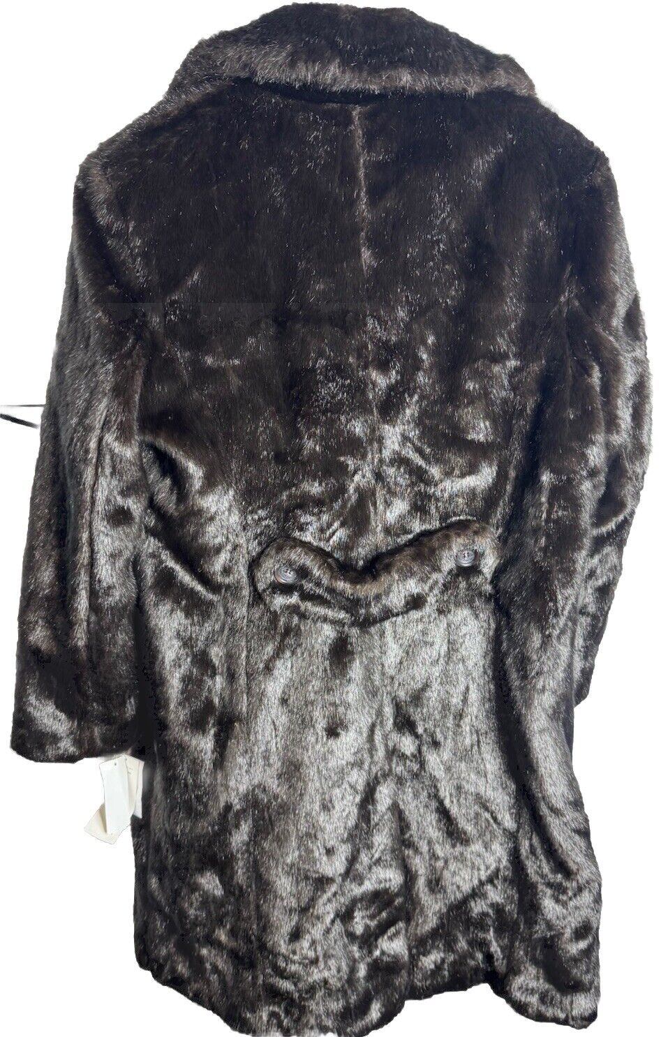 Jones New York Womens Large Faux Fur mink Coat plush car jacket winter