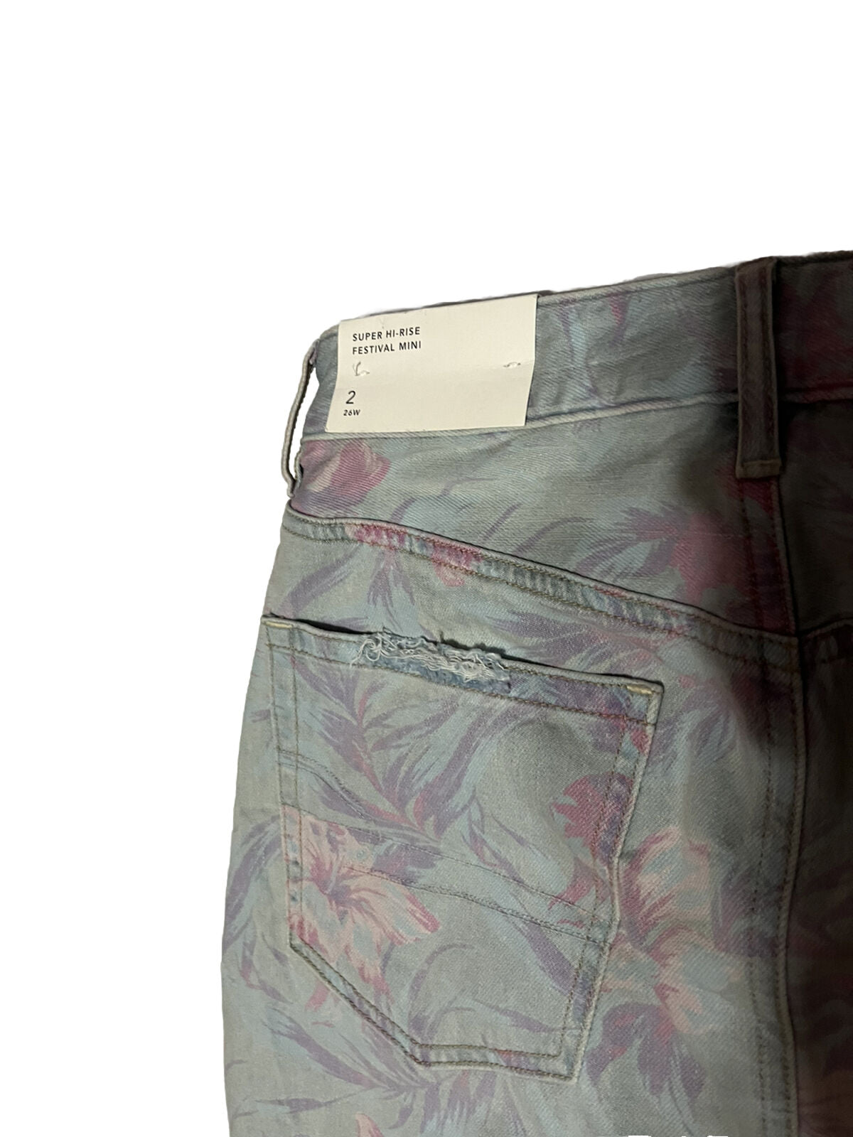 American Eagle Super Hi Rise Festival Mini Skirt Women's Size 2 Denim Floral