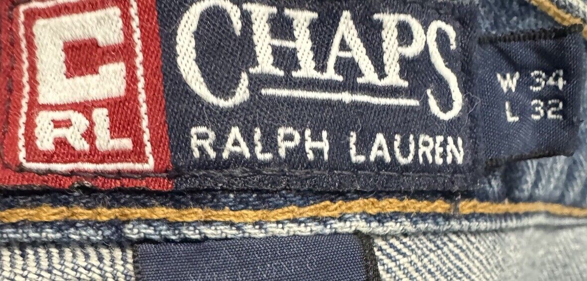 CHAPS RALPH LAUREN POLO RELAXED STRAIGHT FIT FREEDOM STRETCH JEANS SZ: 34X 30