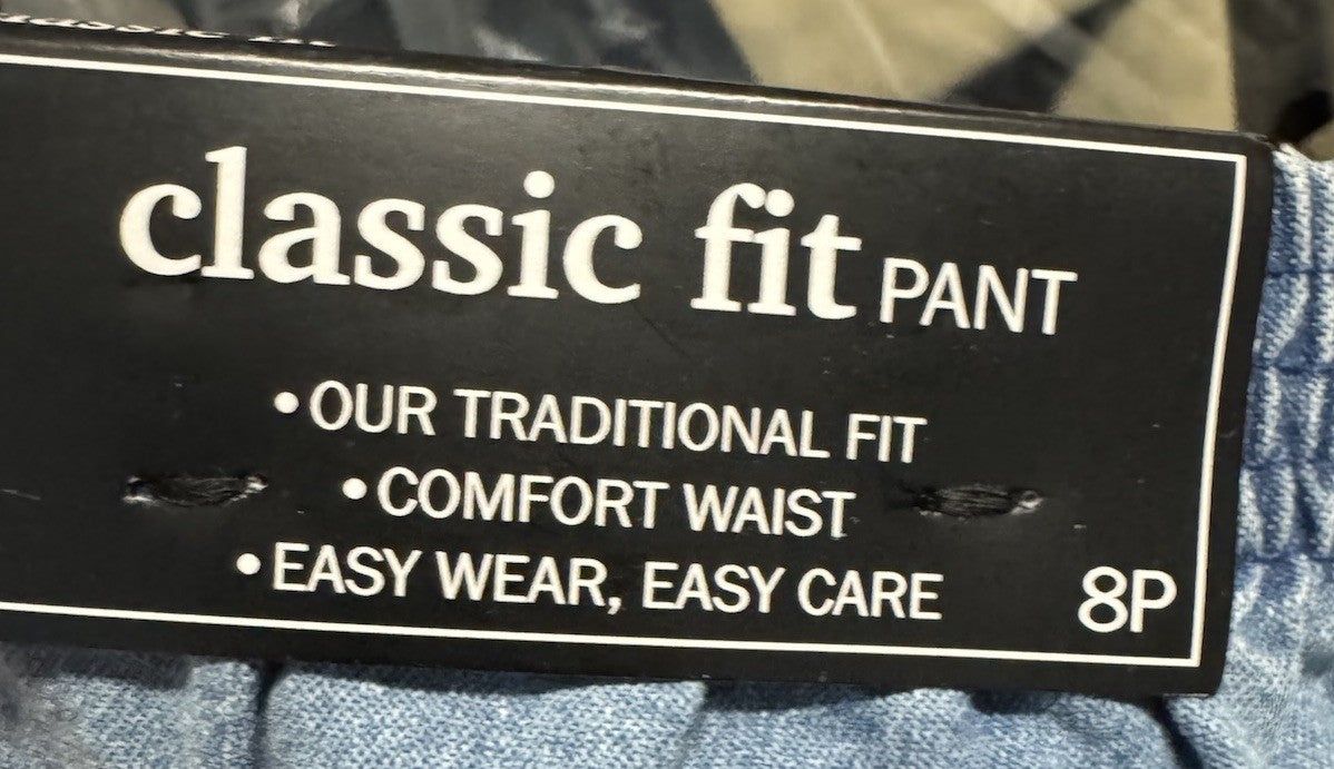 Alfred Dunner Pull On Pants Petite Size 8P Textured Pull On Light Blue