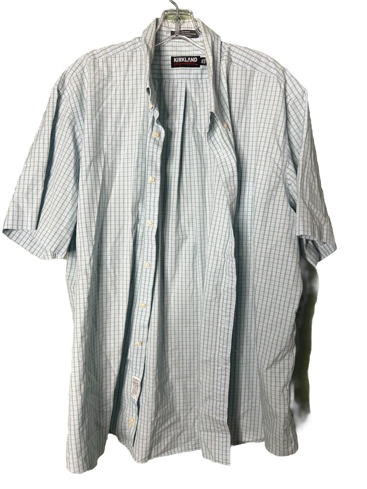 Kirkland Signature Short Sleeve Button Down Non-Iron Mens 2XL Dress Shirt