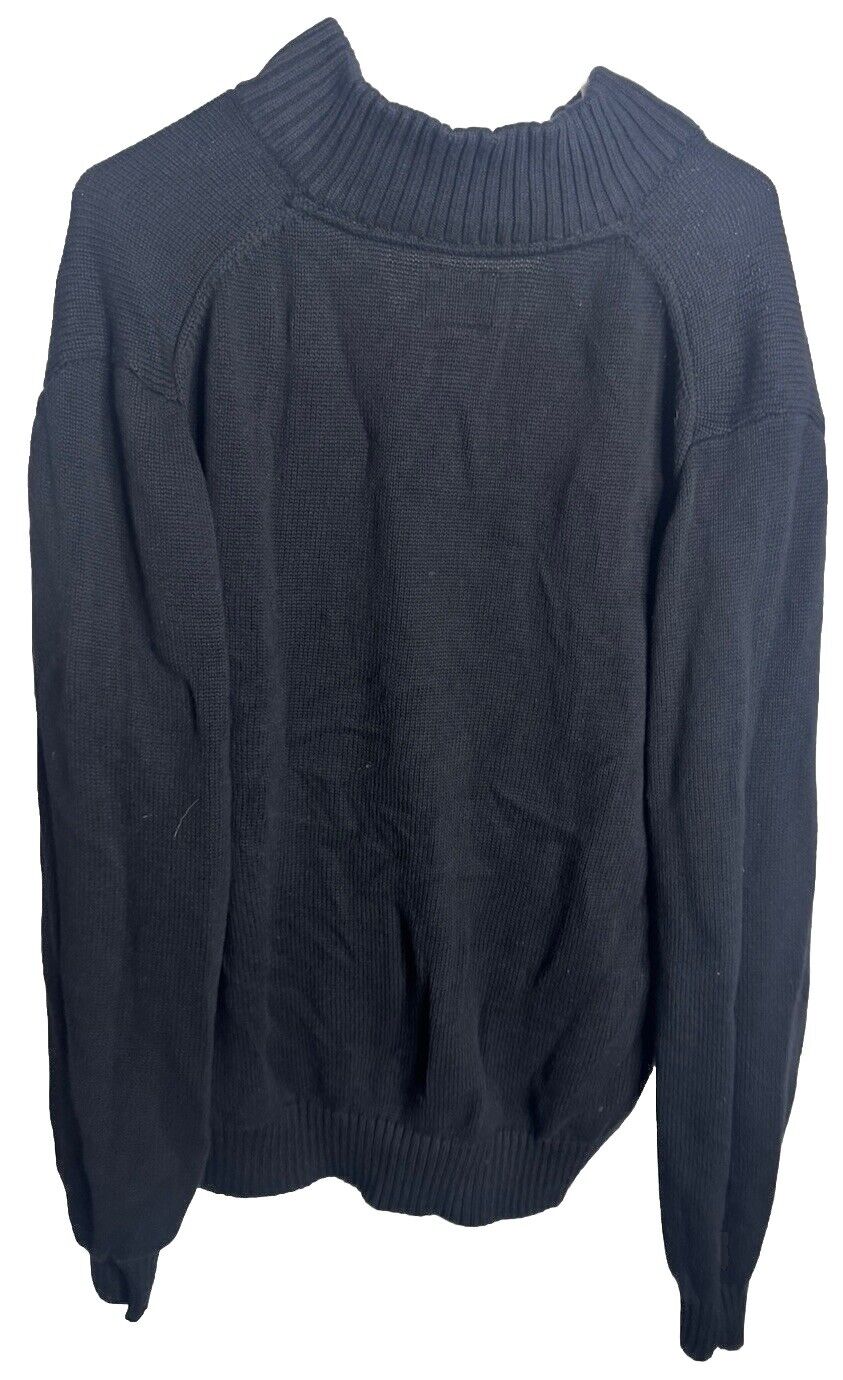 St Johns Bay Sweater Mens Large Blue Long Sleeve 1/4 Zip Fleece Polyester