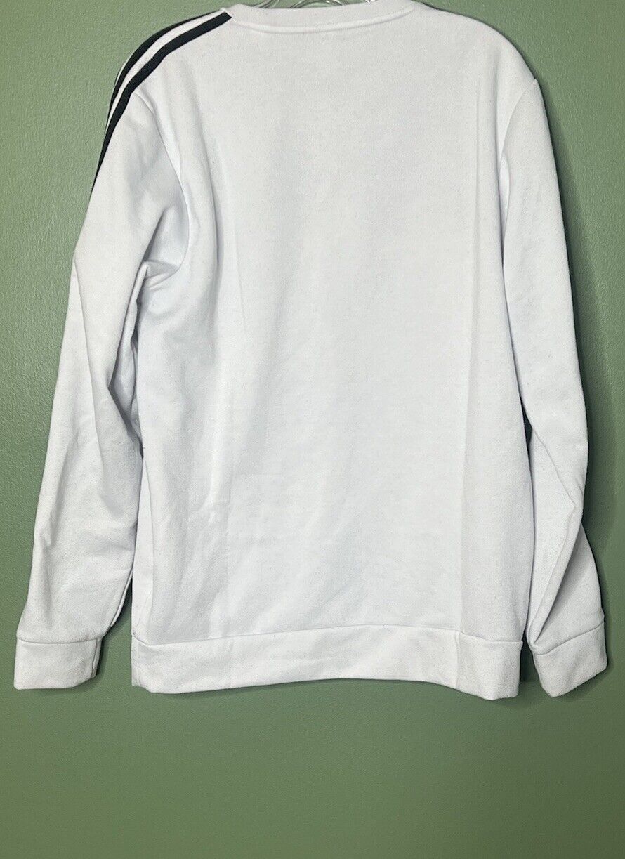 Adidas Mens M Long Sleeve Pullover Hoodie Sweatshirt White