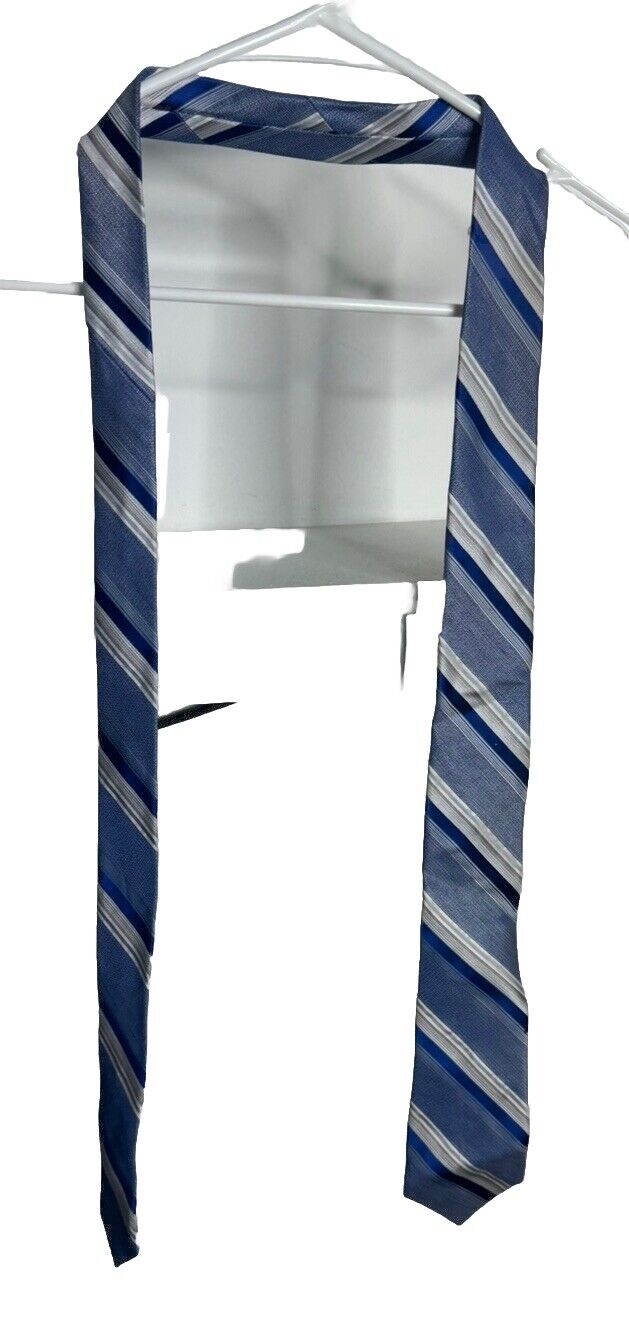 Calvin Klein Blue Striped Silk Tie - 58L 3.5W
