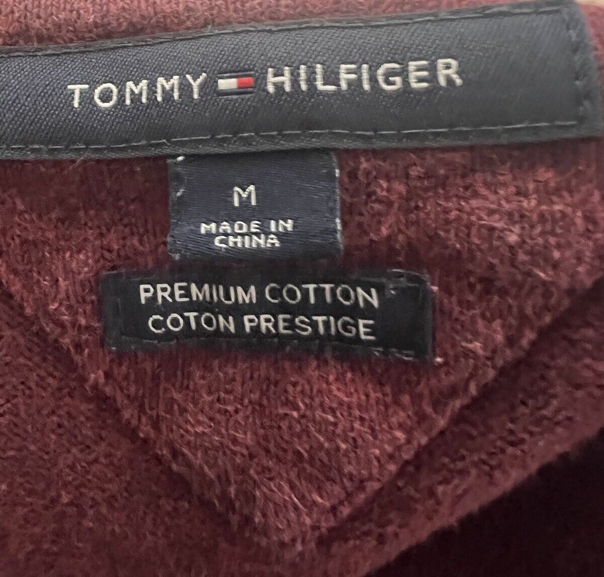 Mens Tommy Hilfiger Mock Neck 1/4 Zip Long Sleeve Pullover Shirt Medium