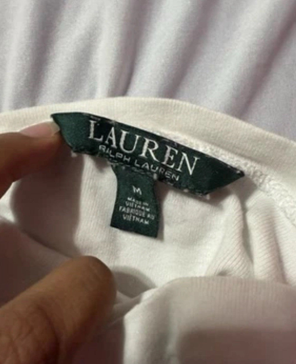 Ralph Lauren Button Down Shirt Women's Size M White Non-Iron Long Sleeve Logo