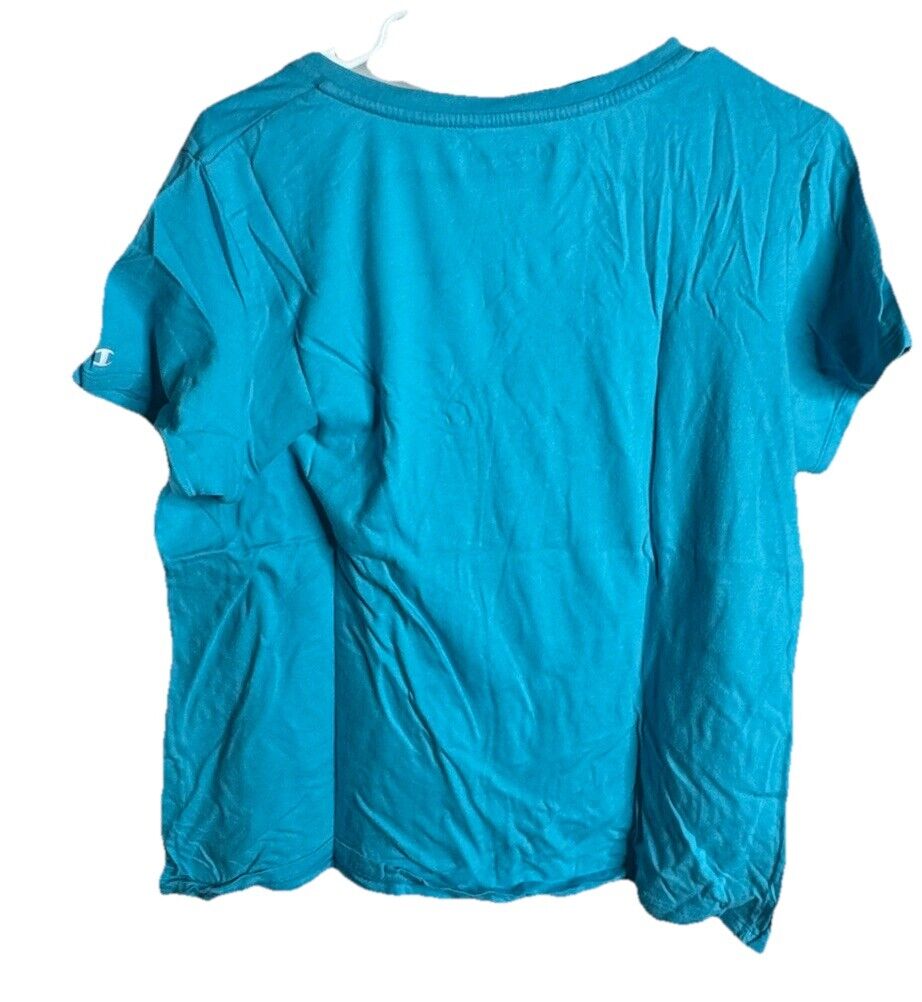 Champion Women's Size XL Blue Logo T-shirt Tee Top Blouse