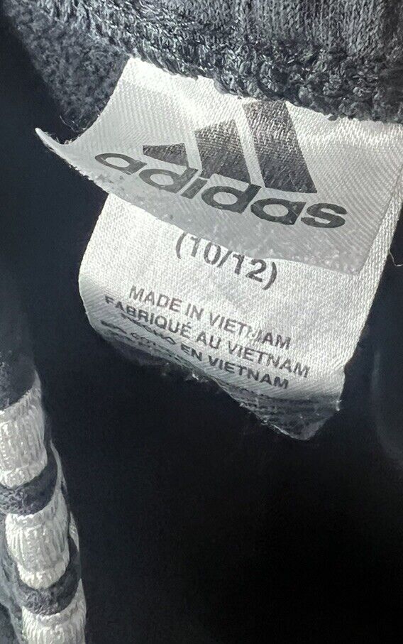 Boy's Adidas Black 3 stripe White Boys Jogger Active Pants Size Medium 10/12