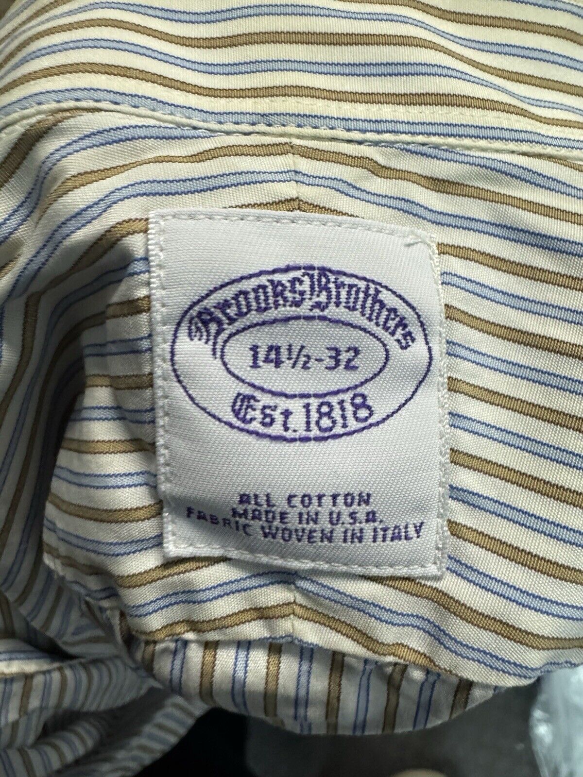 Brooks Brothers Milano Shirt Mens Size 14.5/34 Long Sleeve