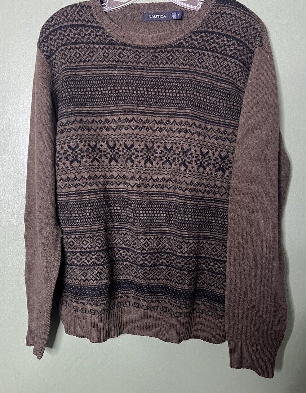 Nautica Women's Sleeve Crew Neck Sweater Red Size M