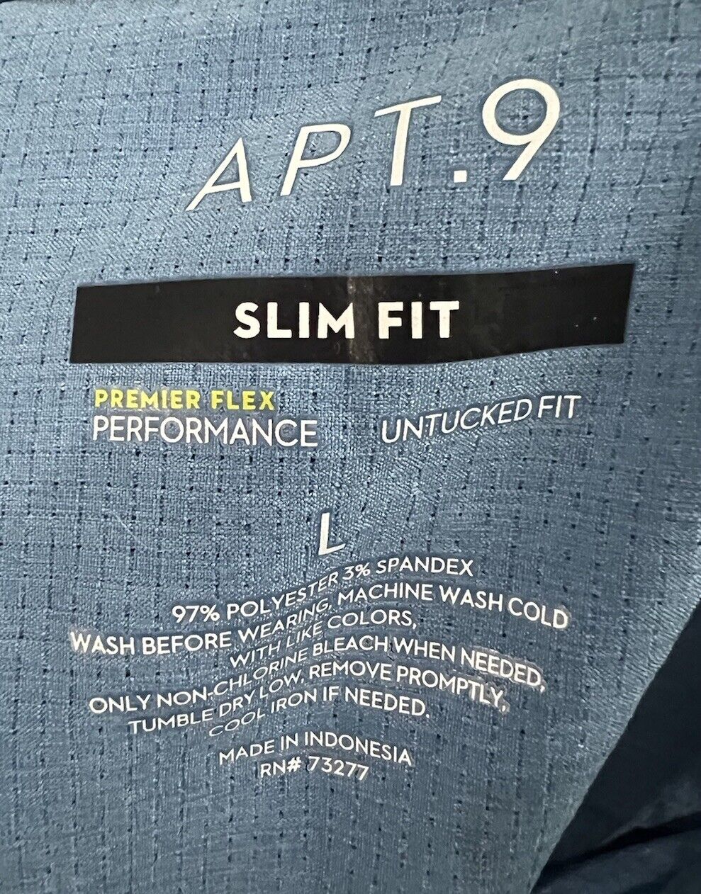 Apt. 9 Blue Slim Fit Long Sleeve Button Down Dress Shirt Men's Size Large