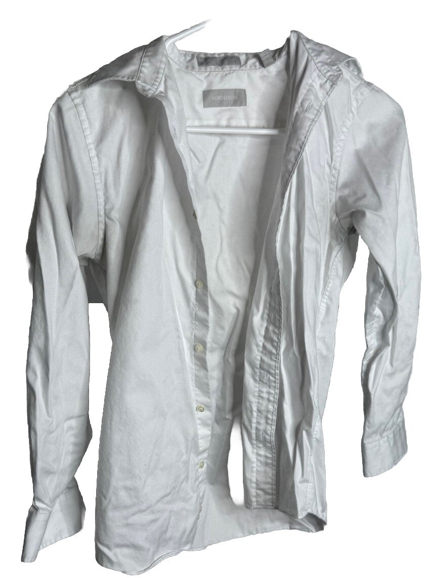 Nordstrom White Button-Up Size 14