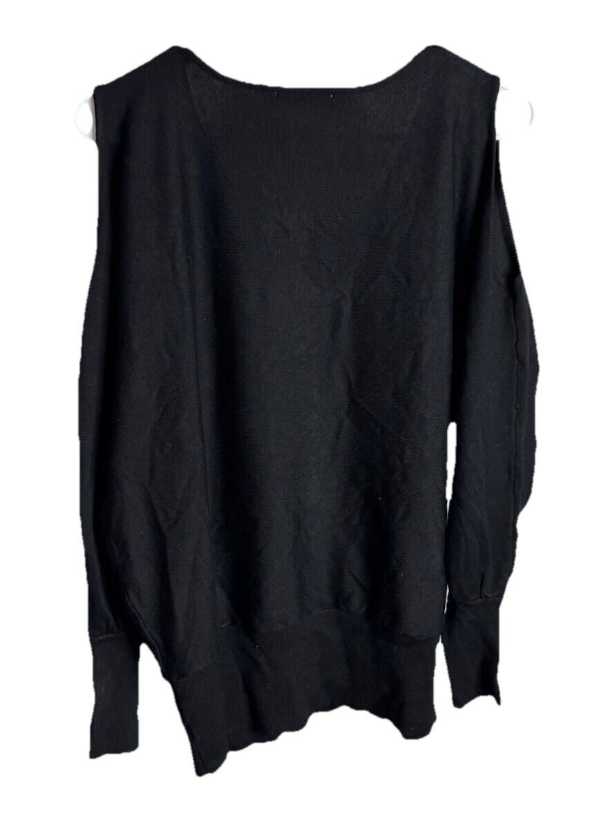 Carmen Marc Valvo Crew Neck Knit Sweater XL Women's Black