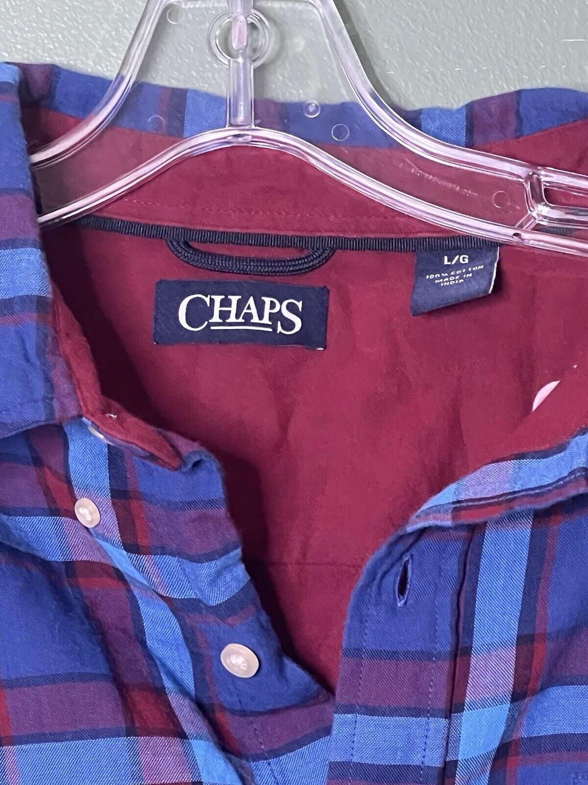 Champs Blue And Red button down shirt size Large