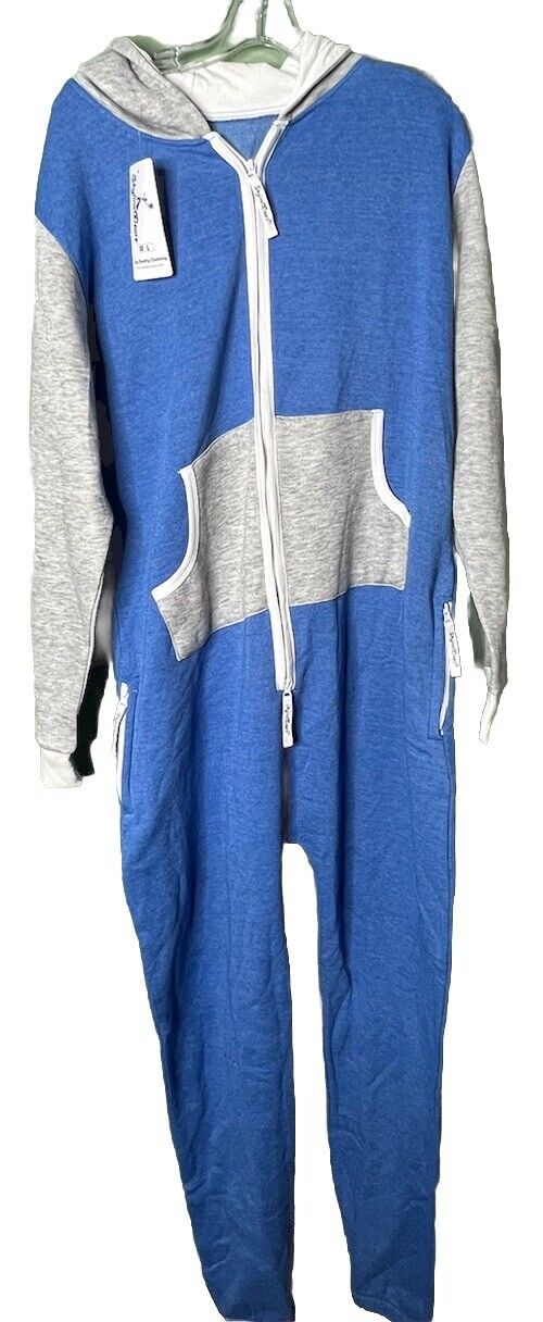 Skyline Wears Hooded One Piece Sleepwear Pajamas Non Footed Adult Sz L