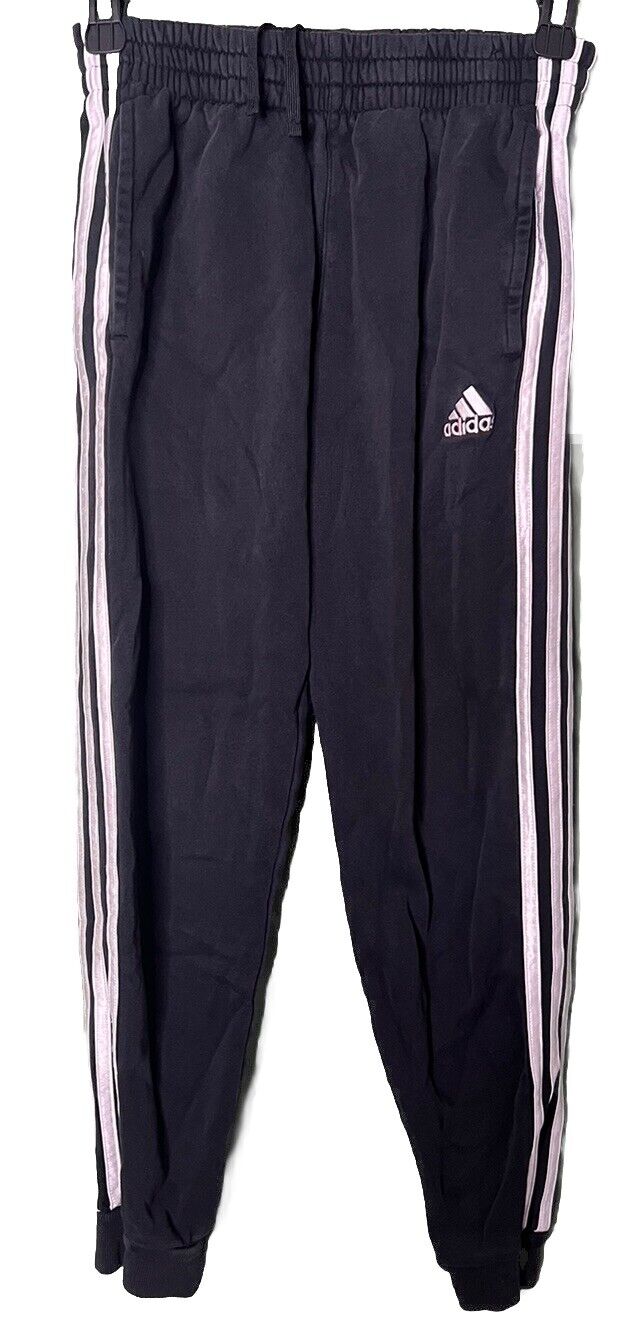 Boy's Adidas Black 3 stripe White Boys Jogger Active Pants Size Medium 10/12