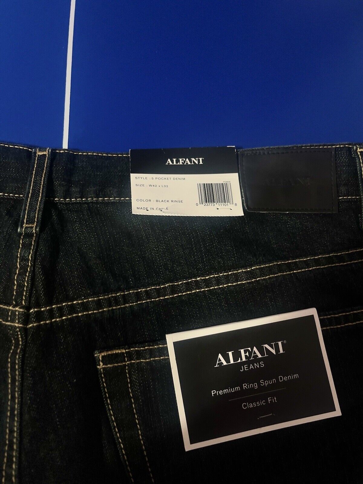 Afani Men’s Jeans, Size 42x32, Regular Fit, Black Denim Jeans, High Quality,rare