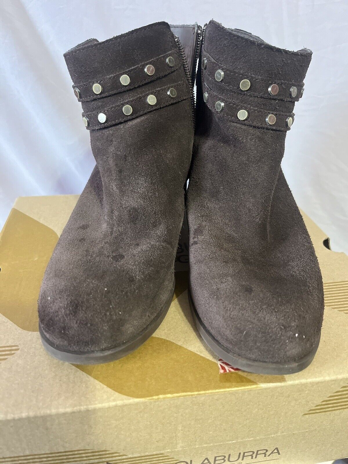 koolaburra by ugg, Women’s Size 7, Suede Brown Heeled Boots, Rare Find,