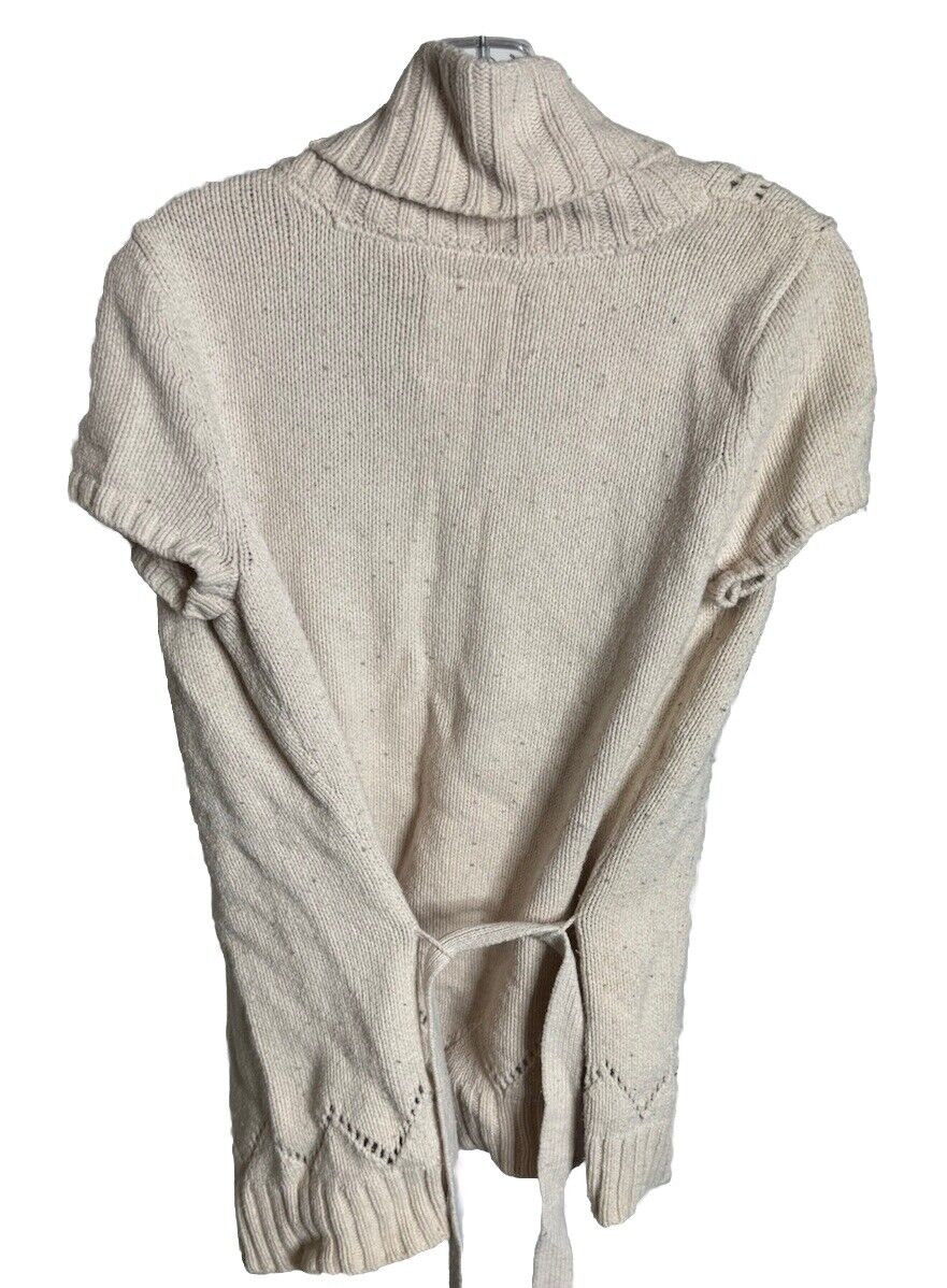 L.O.G.G. By H&M Ribbed Sweater Womens Sz Medium Buttons Waist Drawstring