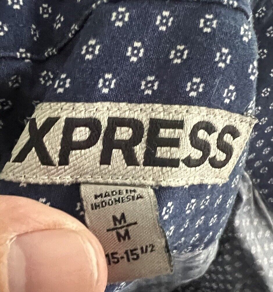 Express Dress Shirt Mens Medium Long Sleeve Button Up Modern