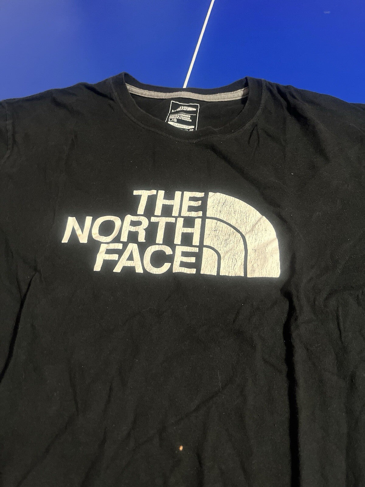 The North Face T-Shirt Men's Size Large Black w/White Logo Pullover Lightweight