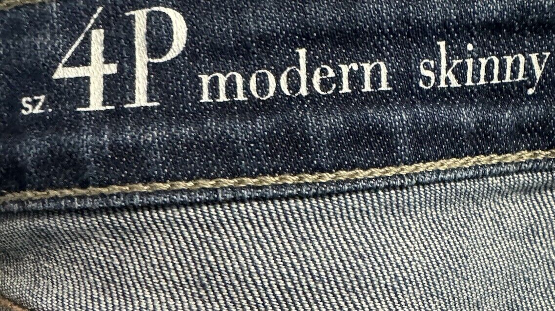 Ann Taylor Loft Womens Jeans 4P Petite Blue Modern Skinny Mid Rise Dark Denim