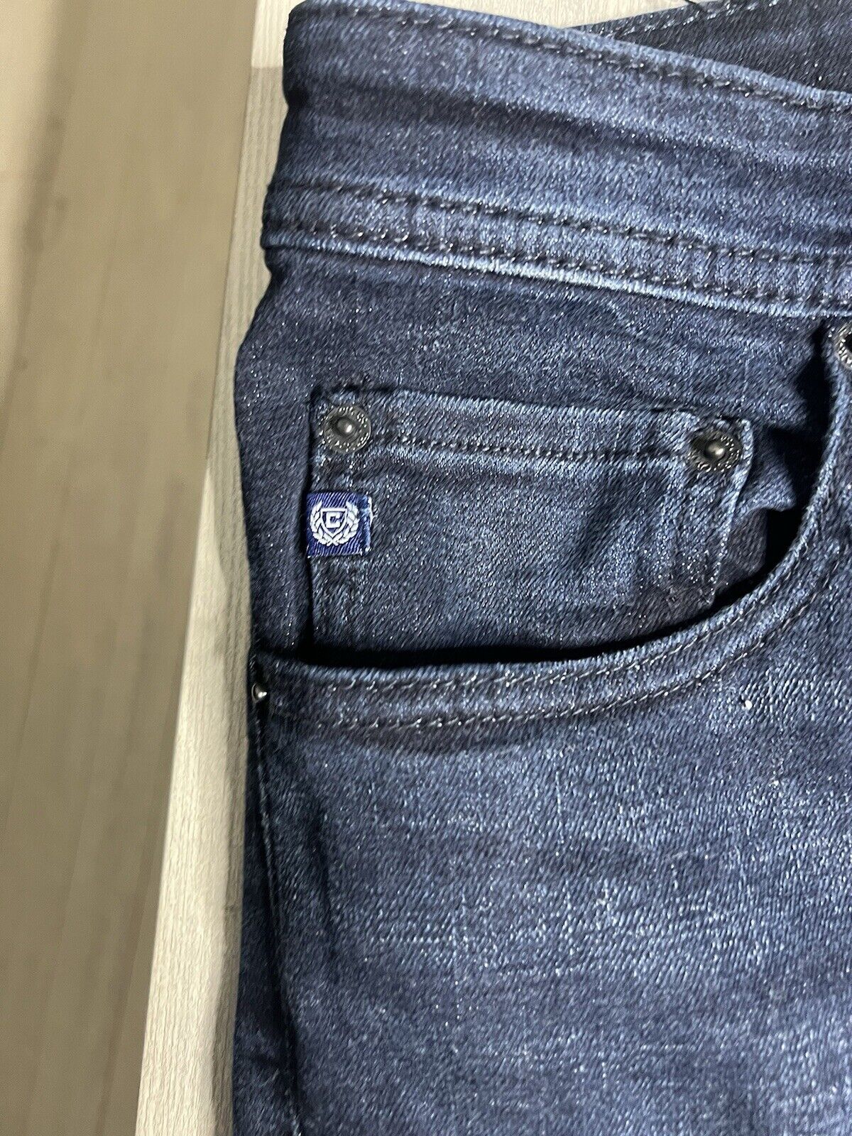 Chaps Jeans Mens 36x32 Blue 514 Slim Straight Stretch Dark Denim