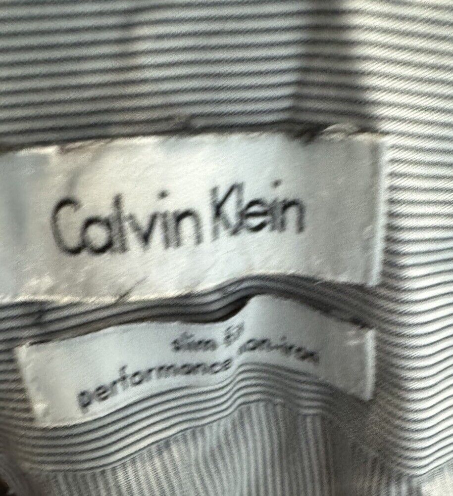 Calvin Klein Slim Fit Stretch Dress Shirt Men's XL 17.5 34/35 Button