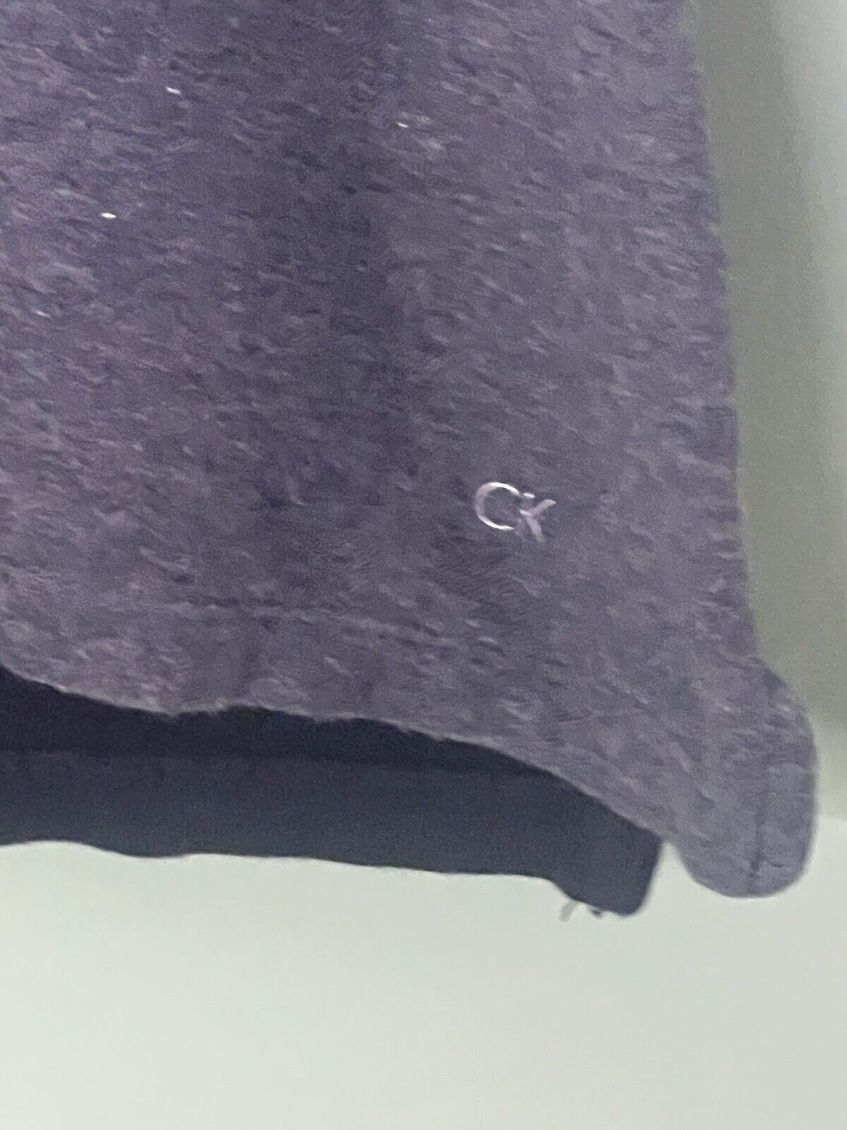 Calvin Klein Polo Shirt Mens Large Blue Collared 1/4 Button Short Sleeve Logo