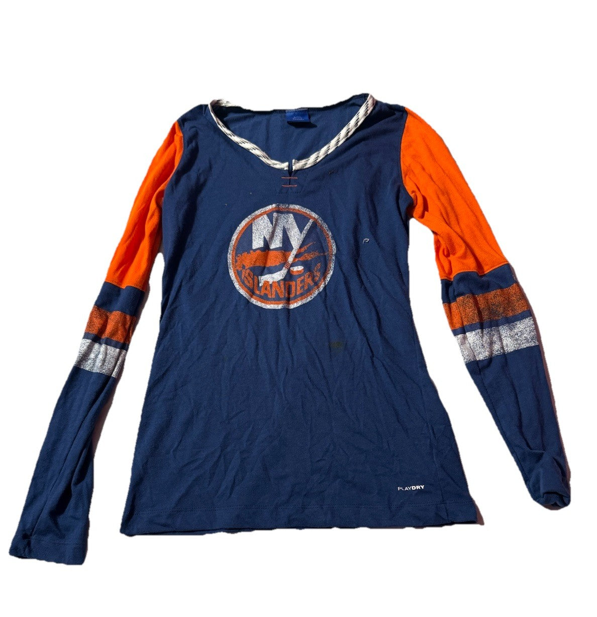 Reebok NHL Womens NY Islanders Long Sleeve Play Dry Shirt Size Small