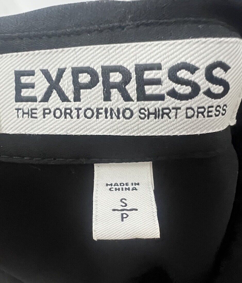 Express Black Shirt Dress Long Sleeve Size S/p