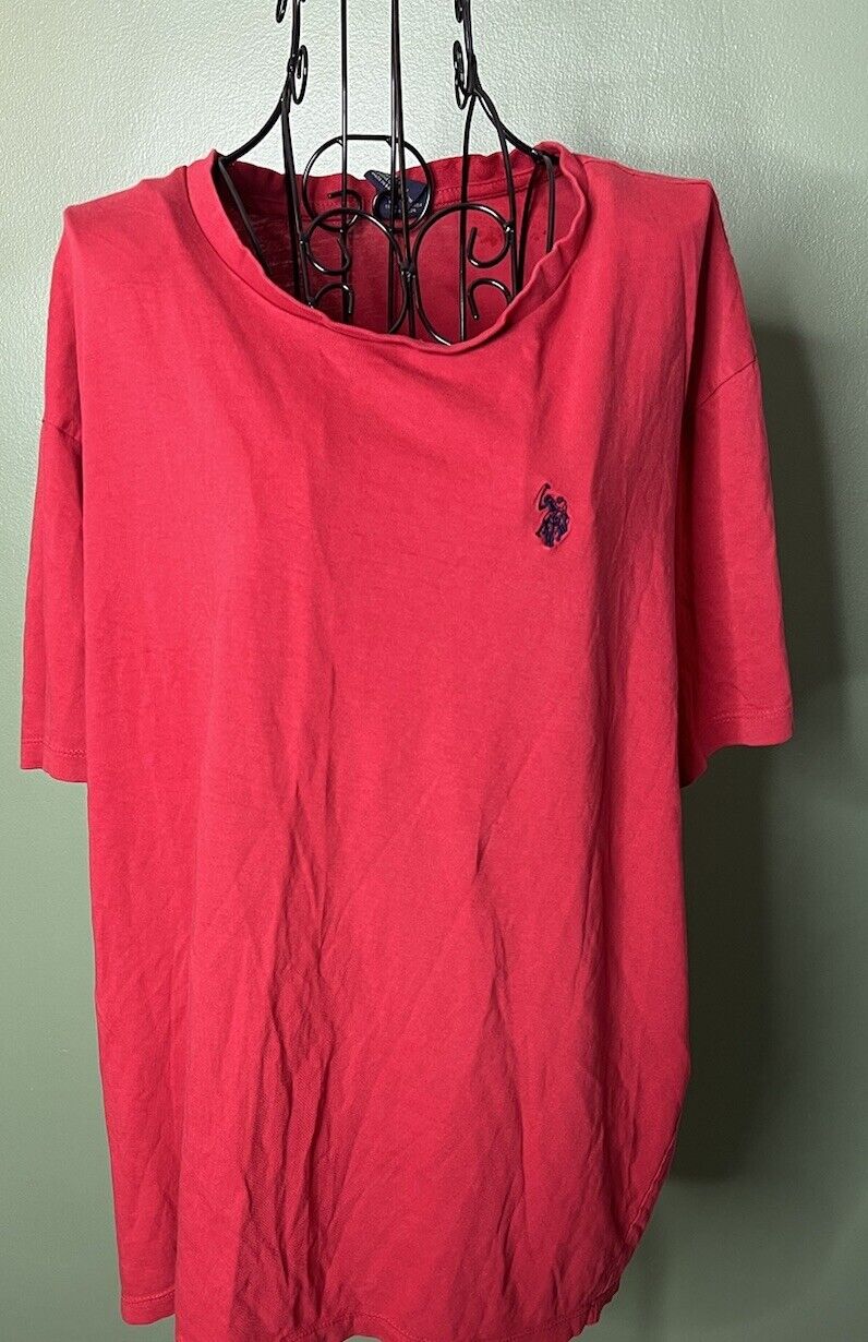 Polo Ralph Lauren T Shirt Red Solid Crew Neck Men's XL Pony Logo