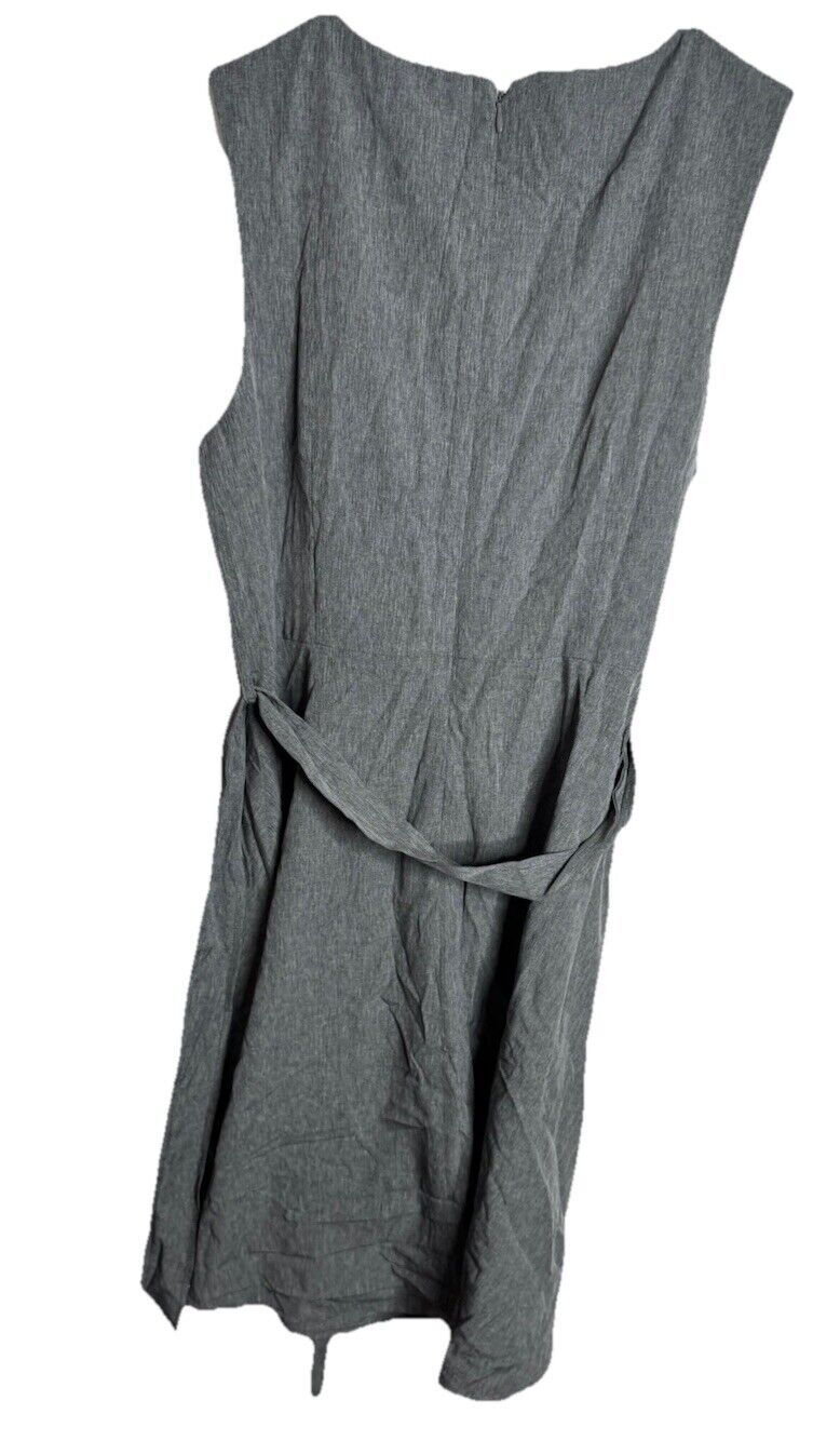 Calvin Klein Dress Women’s Sz 14 Gray Sheath Sleeveless Lined Career