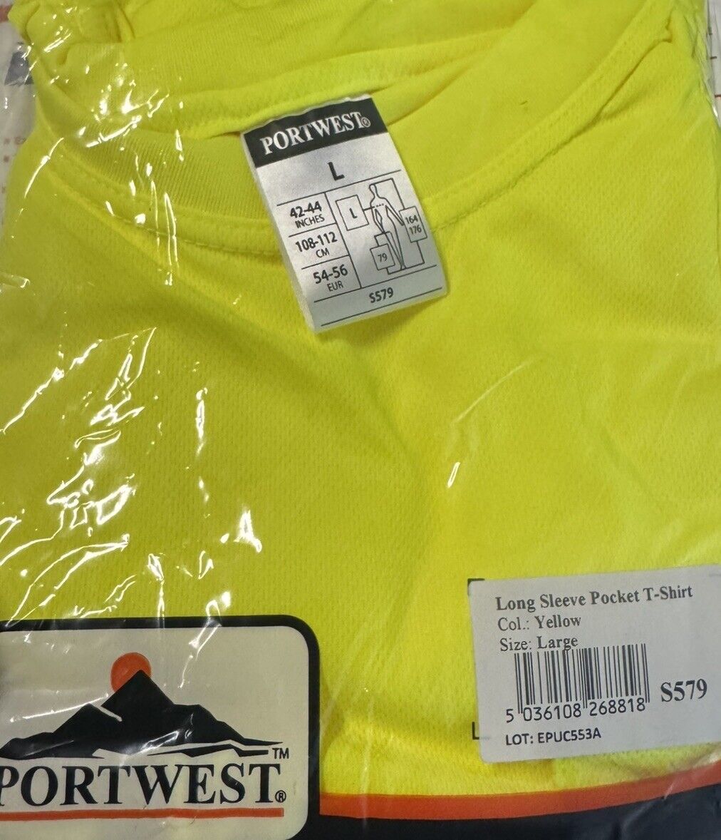 Portwest S398 Safety T-Shirt - Yellow - NEW - Large