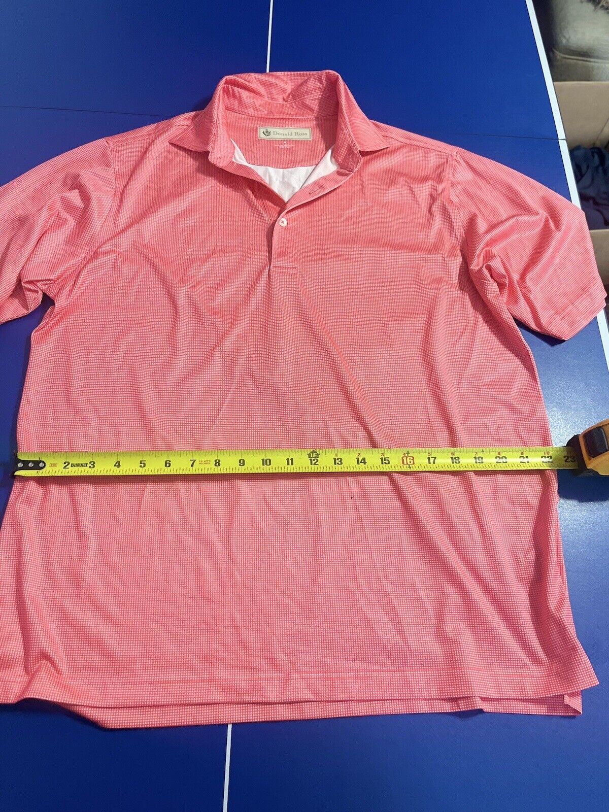 Donald Ross Sport Men's Medium Red With White SquareShort Sleeve Golf Polo Shirt